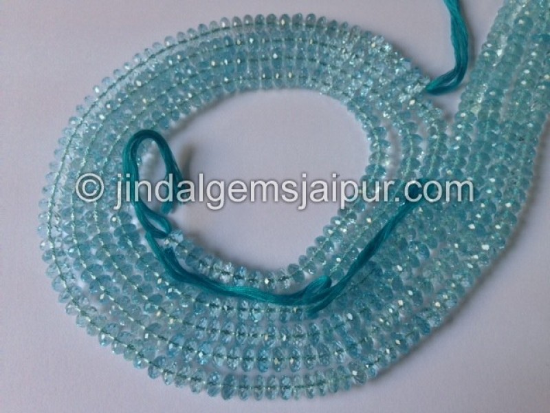 Sky Blue Topaz Faceted Roundelle Beads